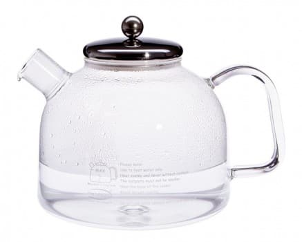 German Stovetop Glass Water Kettle w/Stainless Lid - Original